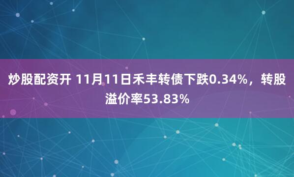 炒股配资开 11月11日禾丰转债下跌0.34%,转股溢价率53.83%