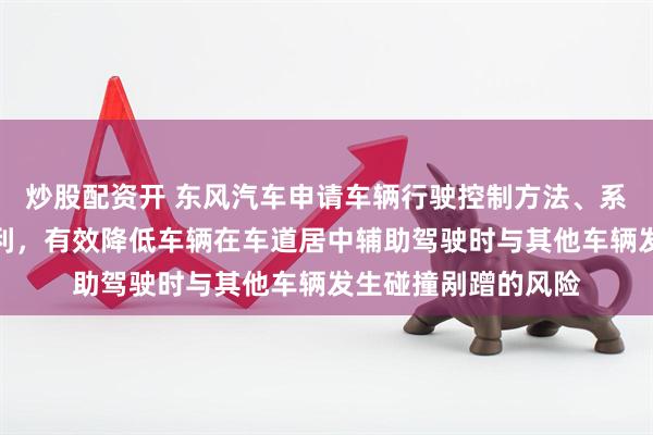炒股配资开 东风汽车申请车辆行驶控制方法、系统、设备及介质专利,有效降低车辆在车道居中辅助驾驶时与其他车辆发生碰撞剐蹭的风险