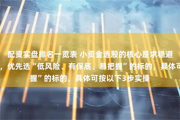 配资实盘排名一览表 小资金选股的核心是求稳避险、抓确定收益，优先选“低风险、有保底、易把握”的标的，具体可按以下3步实操